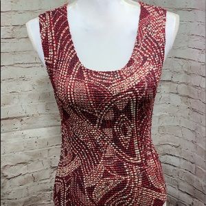Nicola stretch scoop neck Top SZ M abstract print